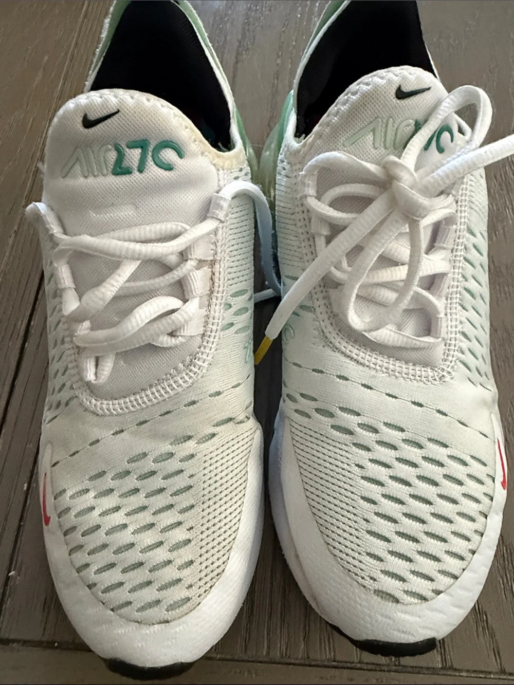 Nike Kids White & Teal Athletic Sneakers